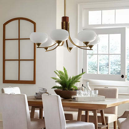 Juino Wood Farmhouse Milk Ball Sputnik Chandelier