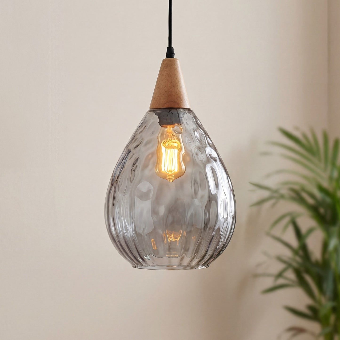 Uranix Cone Shape Water Ripple Glass Pendant Light
