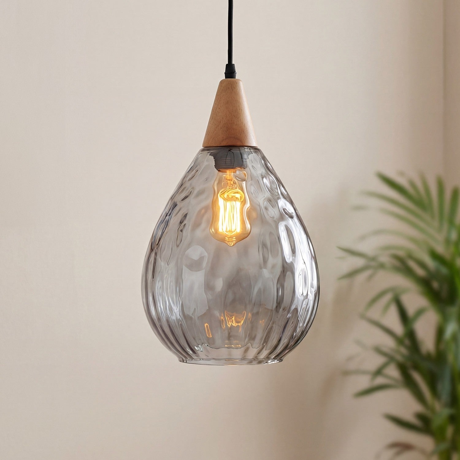 Uranix Cone Shape Water Ripple Glass Pendant Light