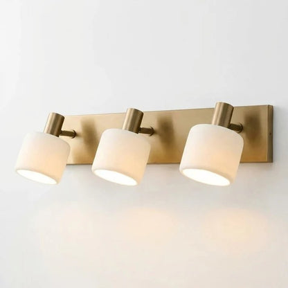 Aura Modern Brass Cylinder Porcelain Wall Sconce