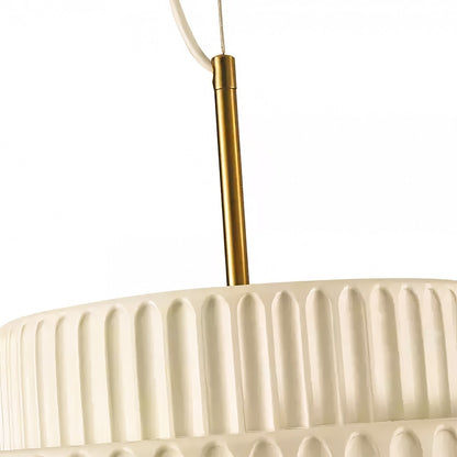 Brisby Striped Frosted Fluted Ceramic Pendant Light