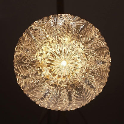 Logana Vintage Feather Texture Glass Globe Pendant Light