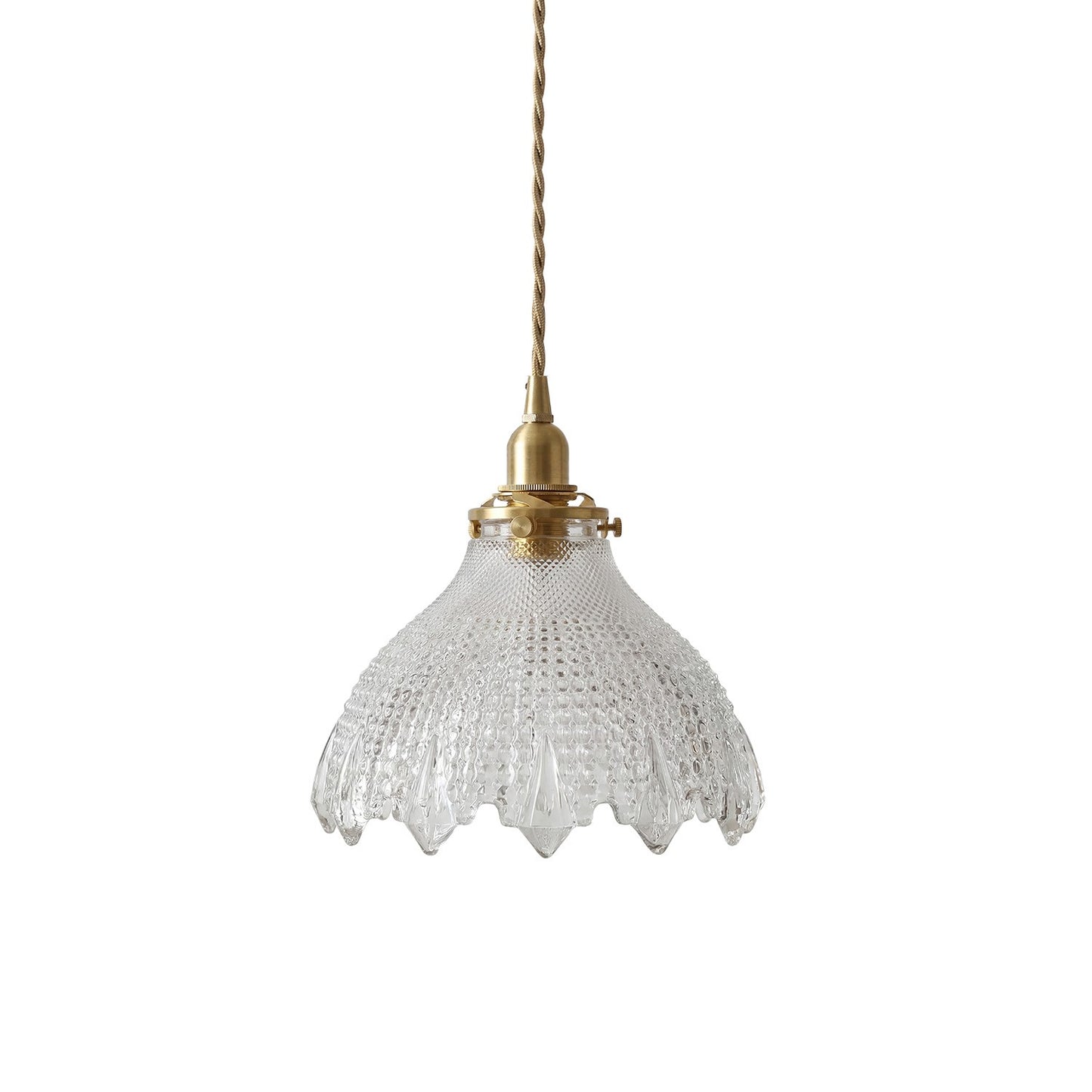 Gyran Retro Brass Lace Glass Pendant Light