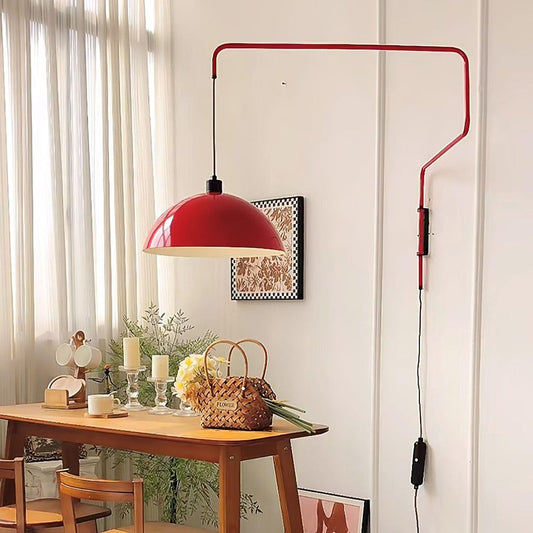 Thalys Minimalist Adjustable Swing Long Arm Dome Sconce