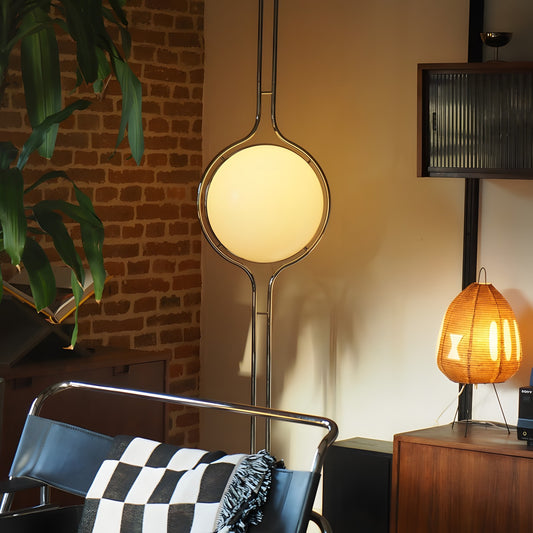 Alexandra Stylish White Acrylic Ball Floor To Ceiling Lamp