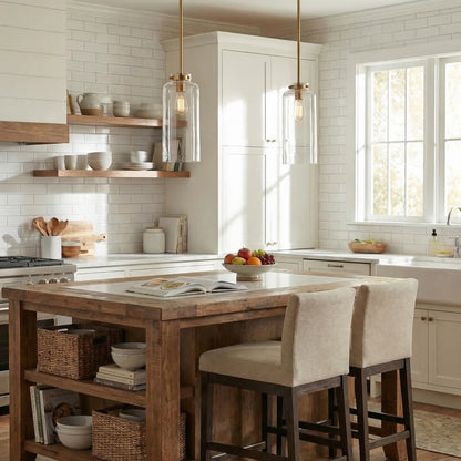 Mica Minimalist Brass Clear Glass Pendant Light