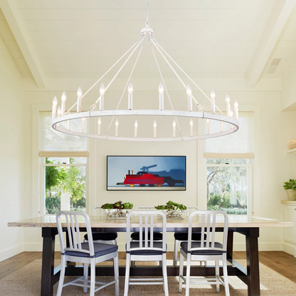 Raeth Farmhouse 24 Lights Wagon Wheel Candle Style Chandelier
