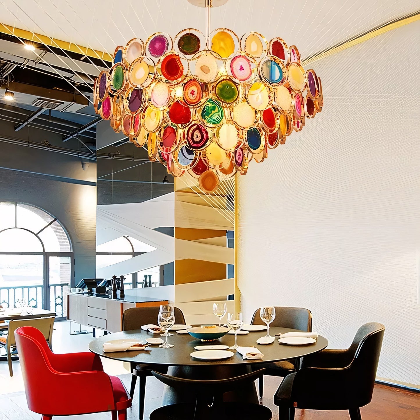 Gideon Slice Agate Tower Chandelier