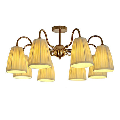 Cadmus Gold Textile Lamp Shade Semi Flush Mount Lighting