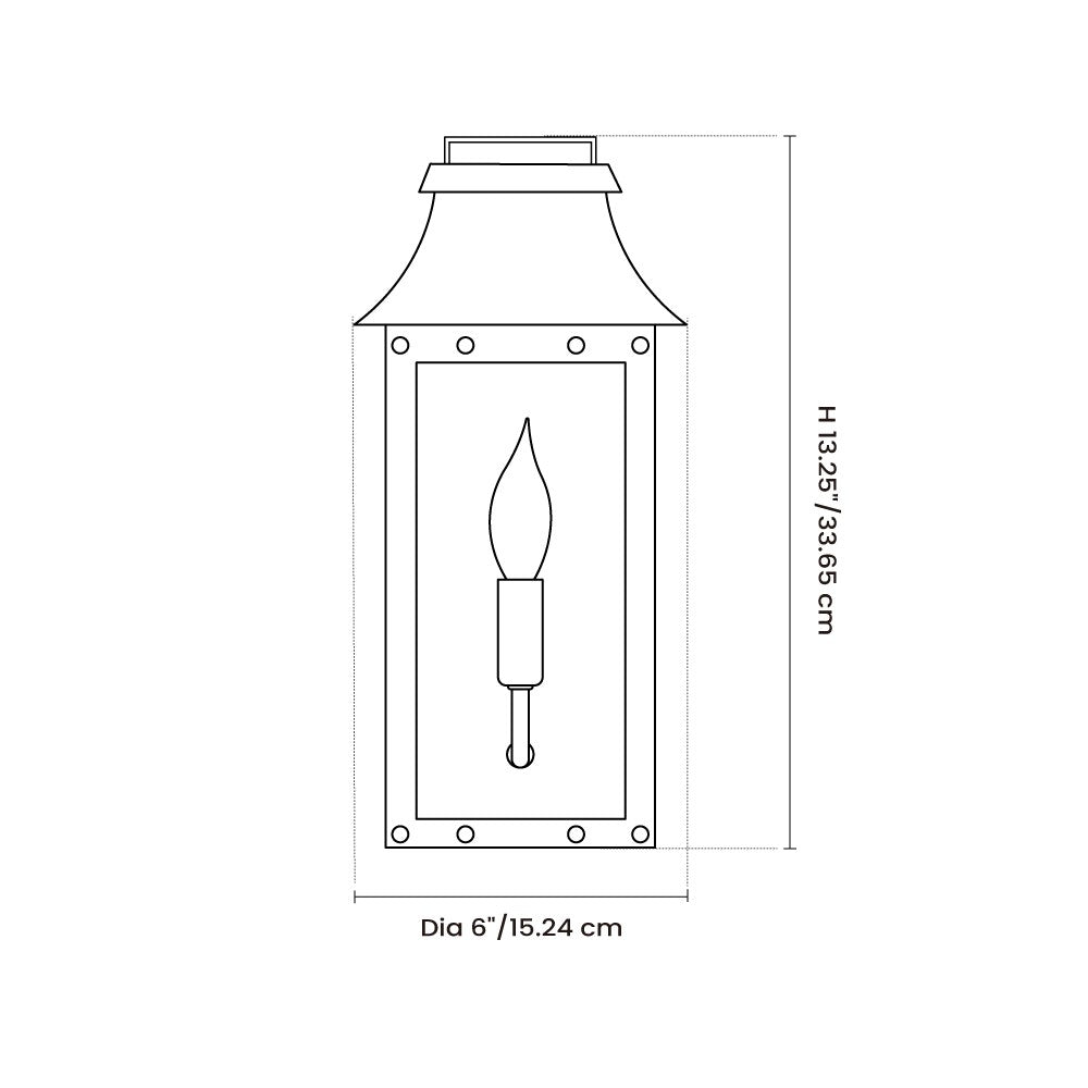 Montague Vintage Brass Outdoor Waterproof Wall Mounted Lantern Sconce