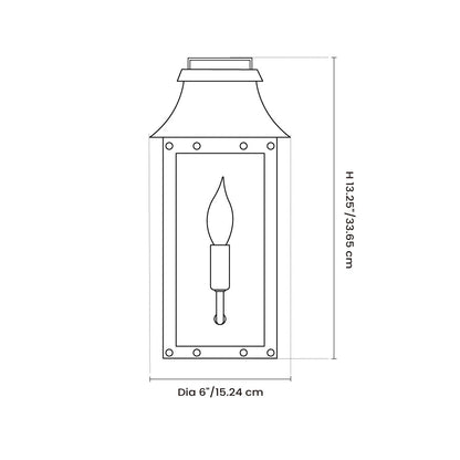 Montague Vintage Brass Outdoor Waterproof Wall Mounted Lantern Sconce