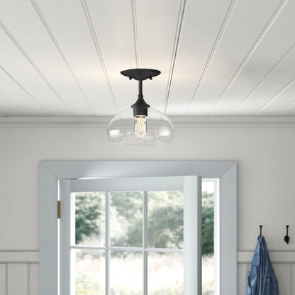 Thyran Farmhouse Small Globe Clear Glass Flush Mount Ceiling Light