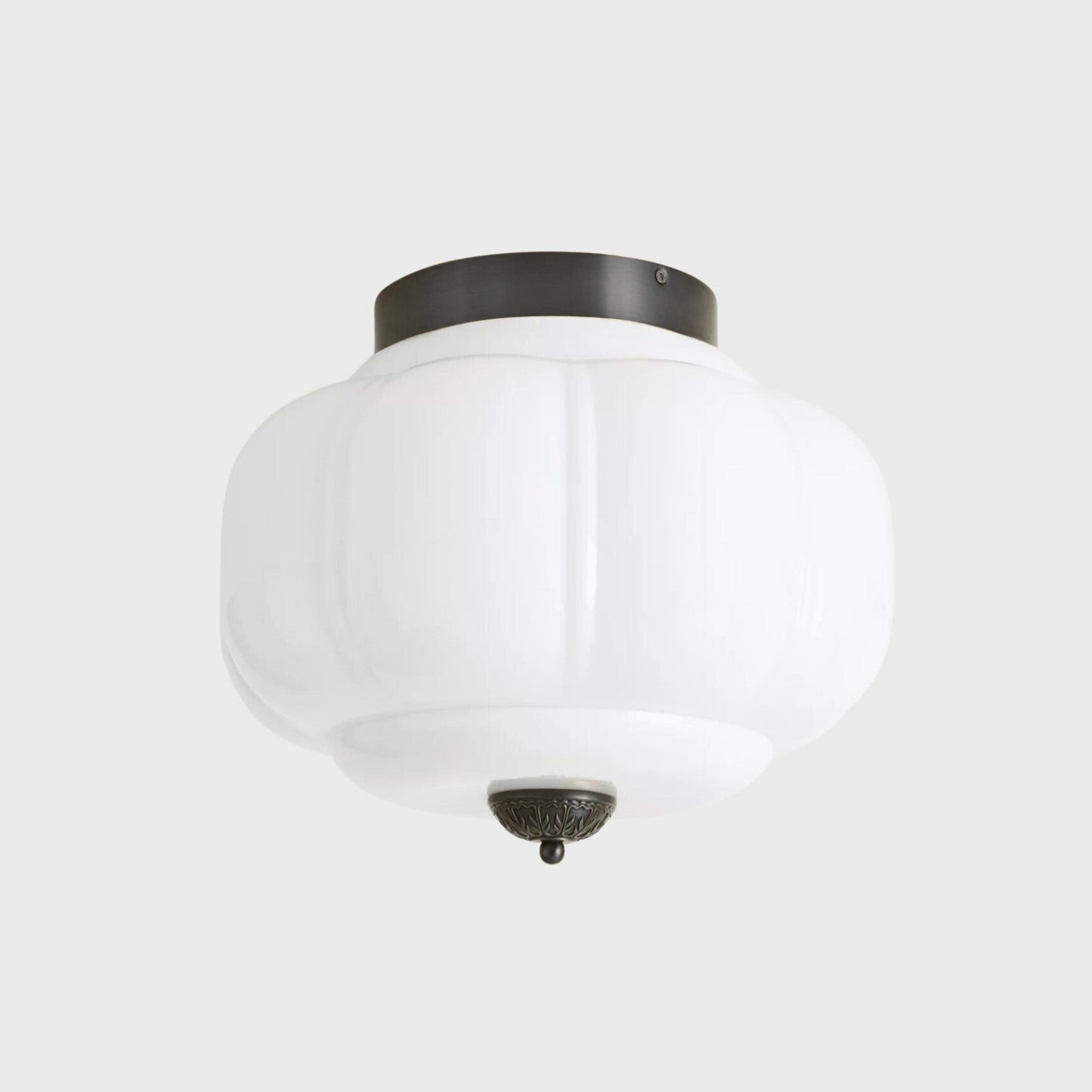Ozita Retro Milk Glass Semi Flush Mount Eloise Ceiling Light