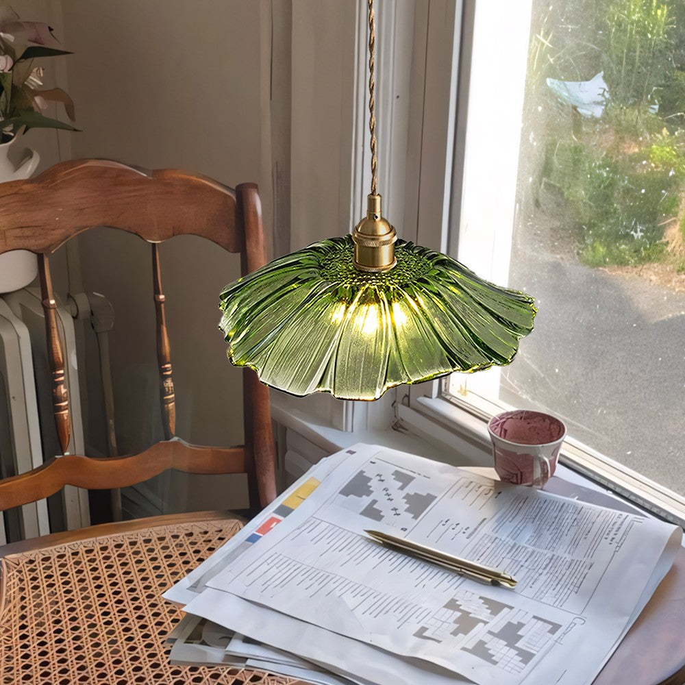 Callista Retro Lotus Creative Glass Pendant Light