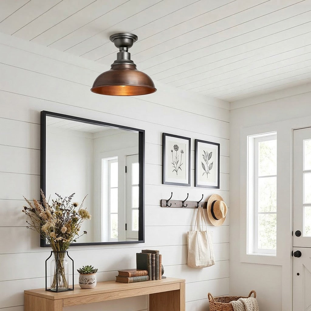 Creed Classic Industrial Metal Dome Ceiling Light