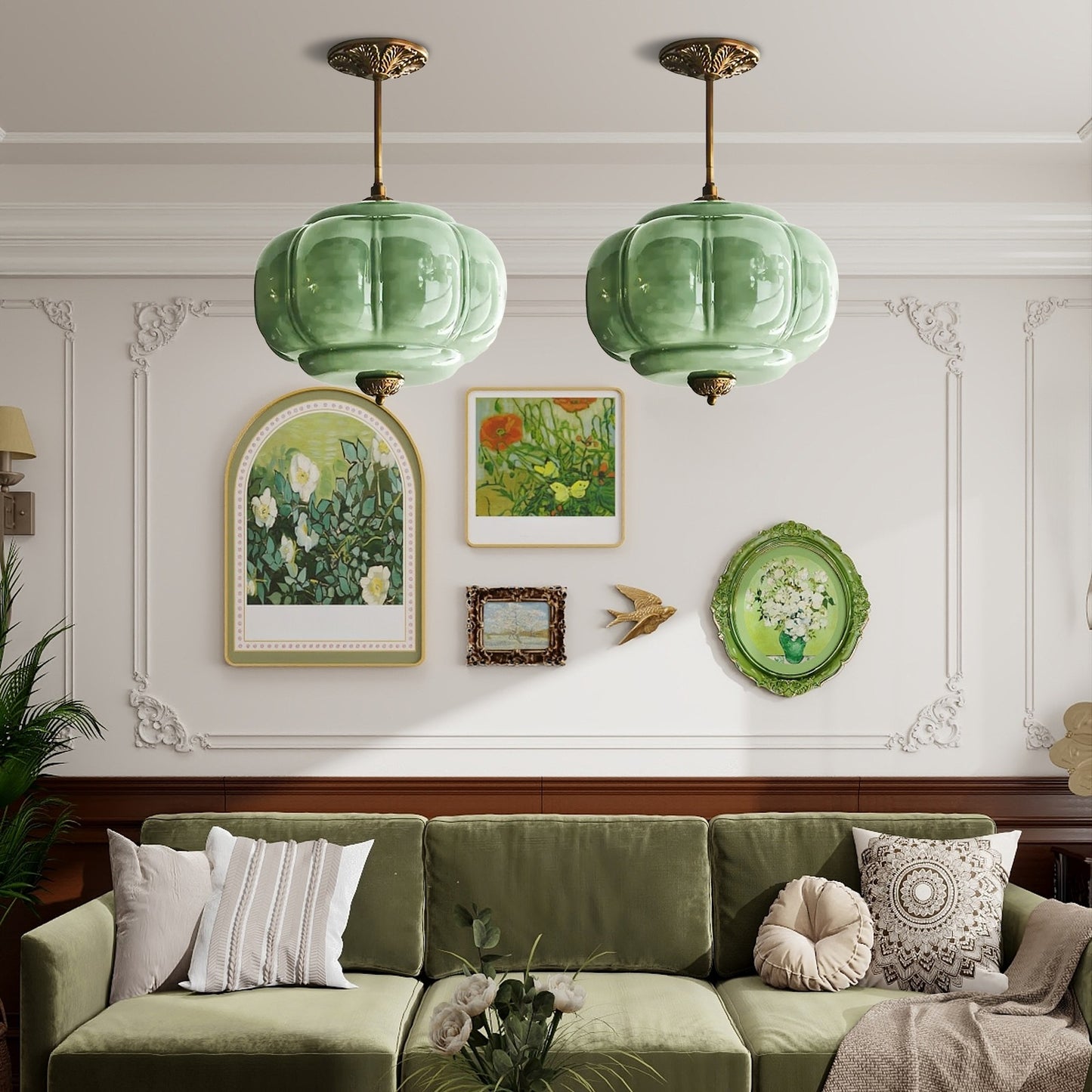 Ozita Retro Semi-Flush Mount Eloise Pendant Light