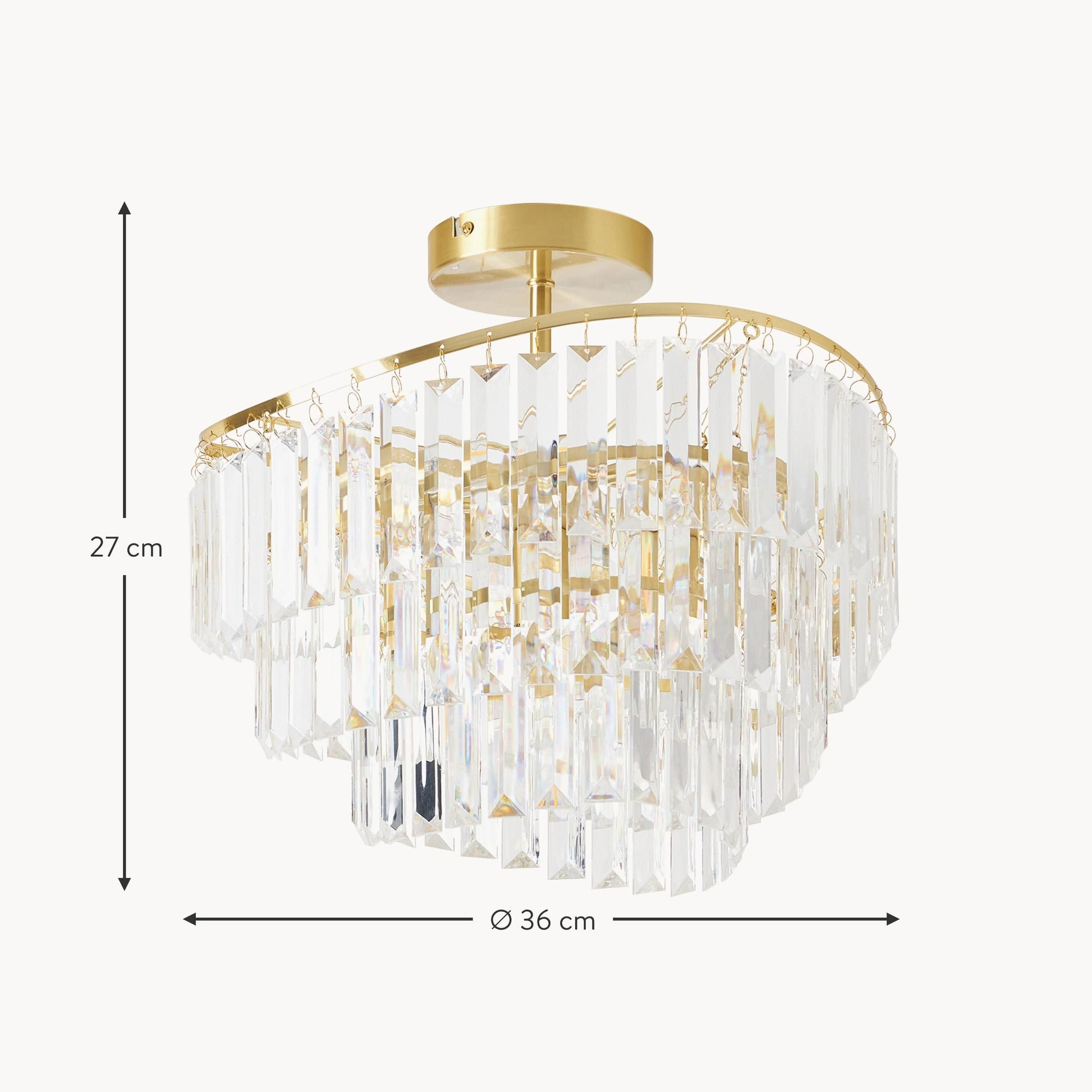 Deneuve Farmhouse Tiered Glass Brass Ceiling Light