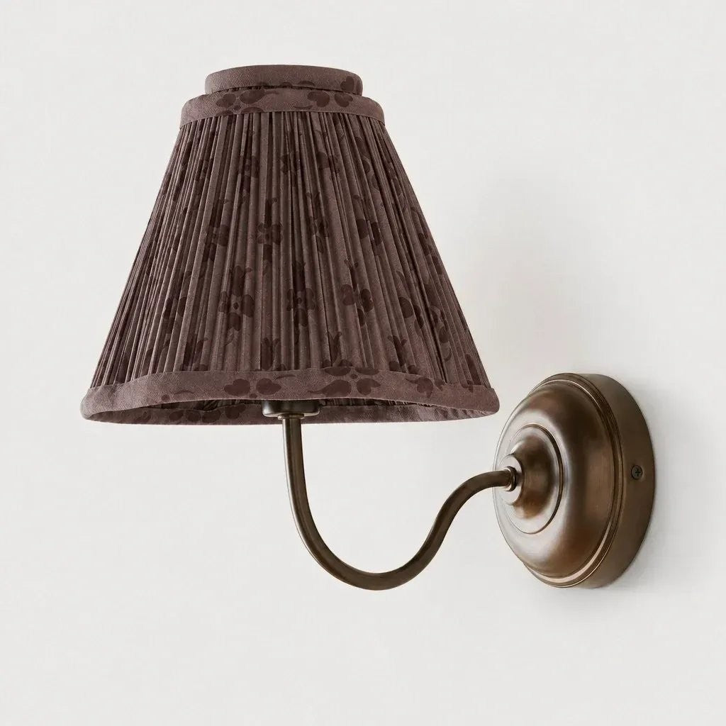Fenwick Vintage Pleated Pattern Fabric Shade Wall Sconce