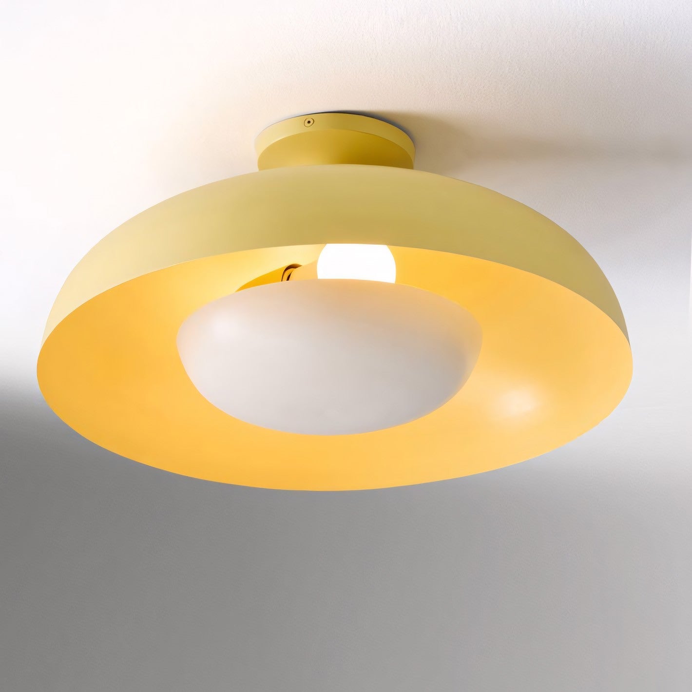‎Angelica Modern Yellow Metal Round Ceiling Light