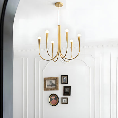 Luren Light Luxury Candle Iron Branch Chandelier