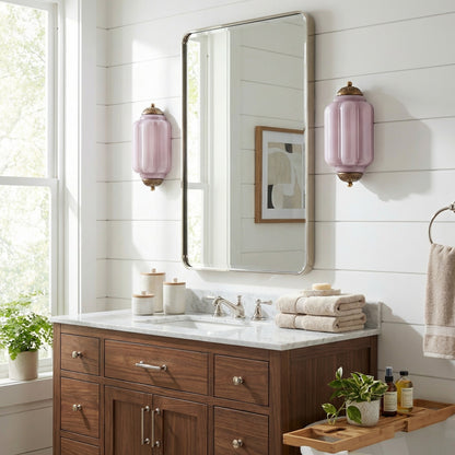 Michael Vintage Eloise Milk Glass Flush Wall Light