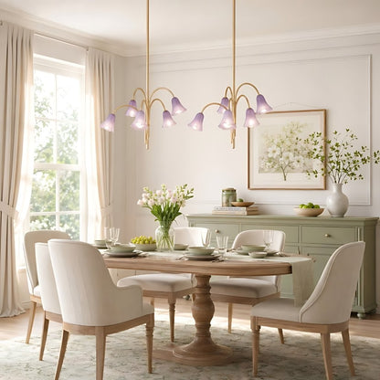 Fletcher Modern Colorful Floral Glass Fazzo Chandelier