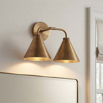 Kaelen Retro Cooper Cone Sconce Light
