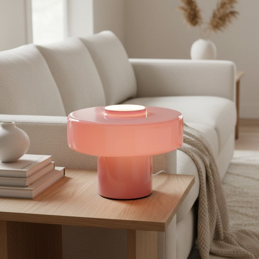 Aetheris Modern Colorful Glass Mushroom Table Lamp