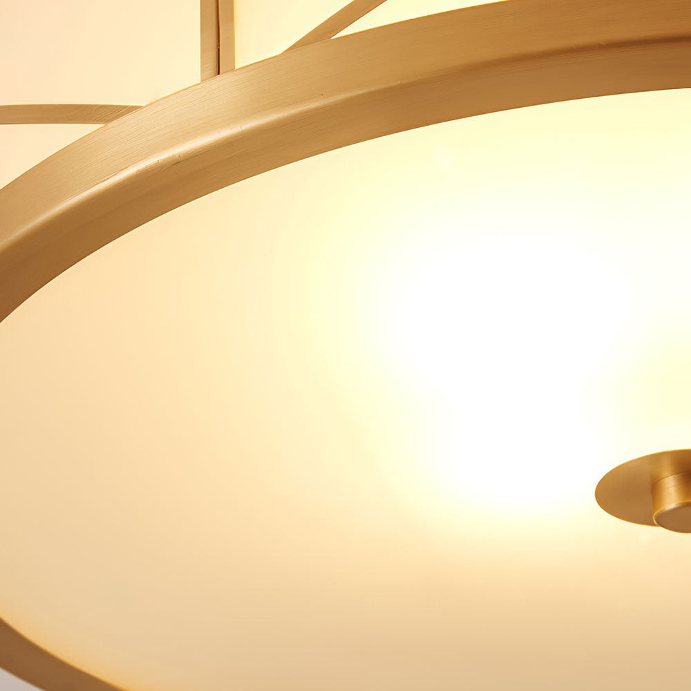 Kaeldr Brass Geometry Glass Drum Ceiling Light
