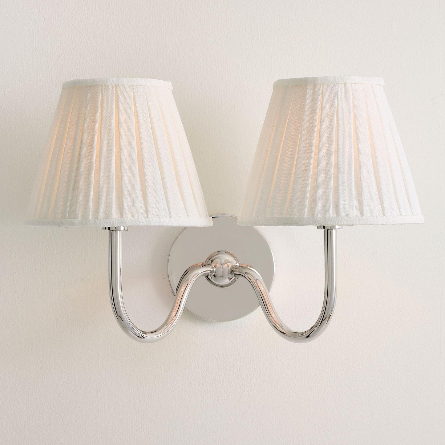 Stefania Rustic White Pleated Fabric Shade Sconce