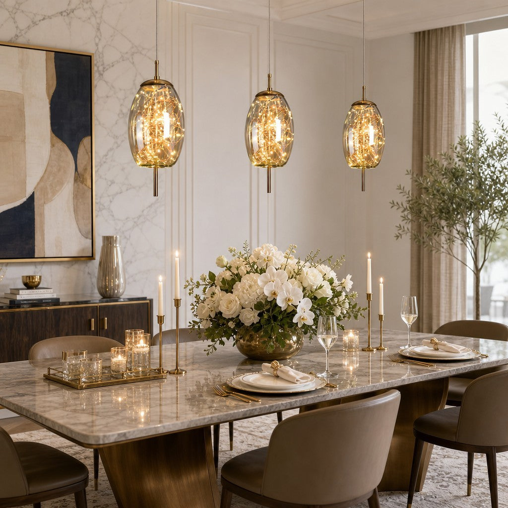 Atria Luxury Led Geometric Globe Sprinkle Pendant Light