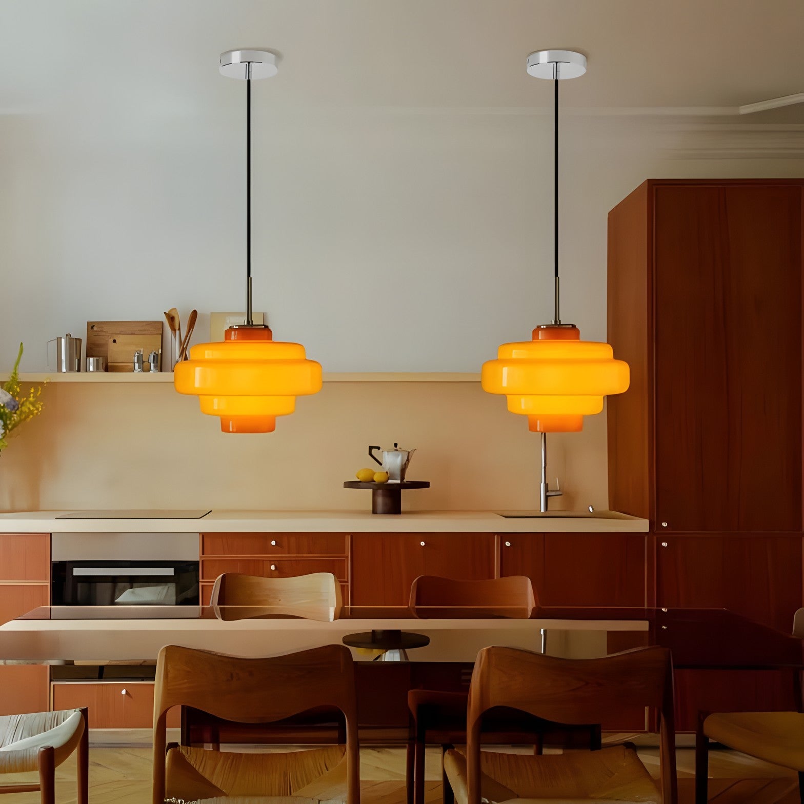 Yves Vintage Tiered Glass Pendant Light