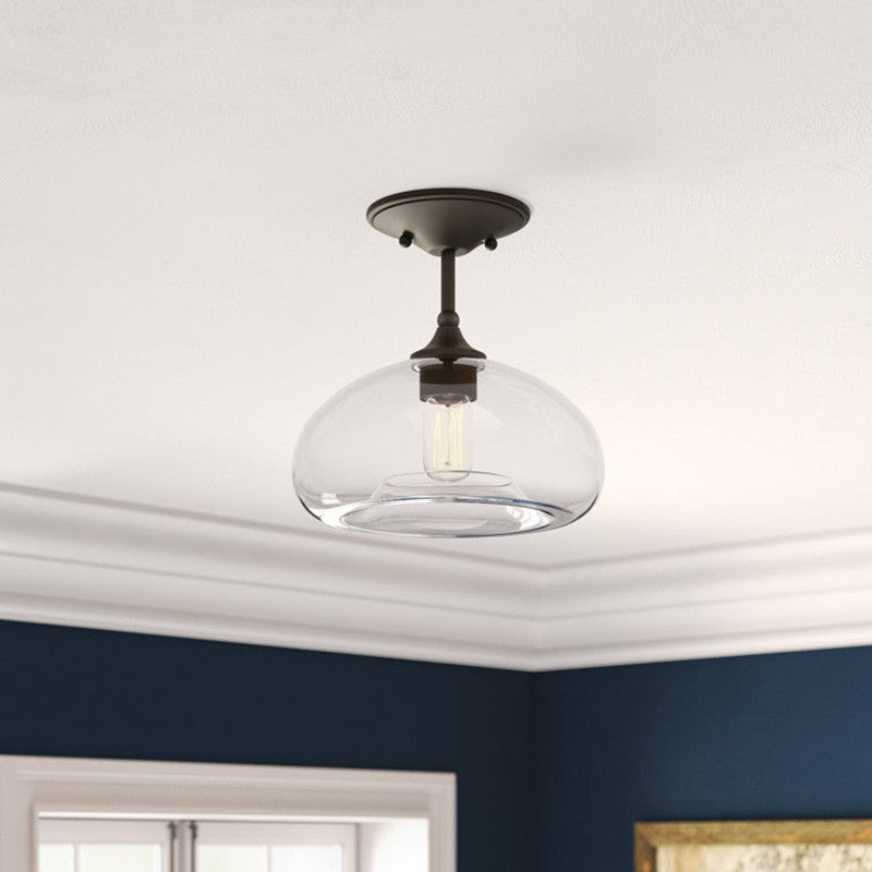 Thyran Farmhouse Small Globe Clear Glass Flush Mount Ceiling Light