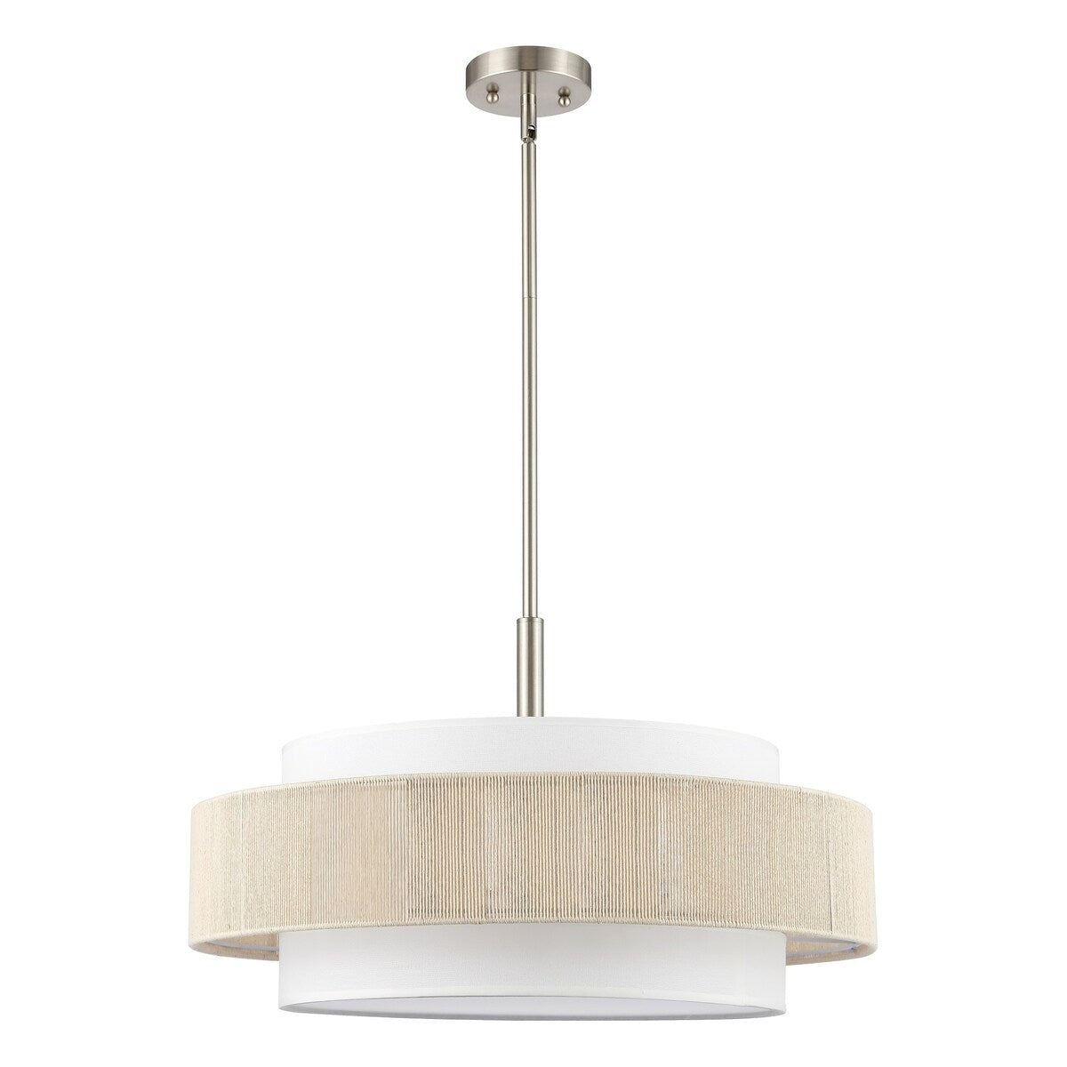 Tim Scandinavian Tiered Fabric Drum Chandelier