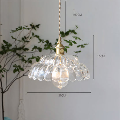 Worlanth Mid Century Clear Glass Flower Pendant Light