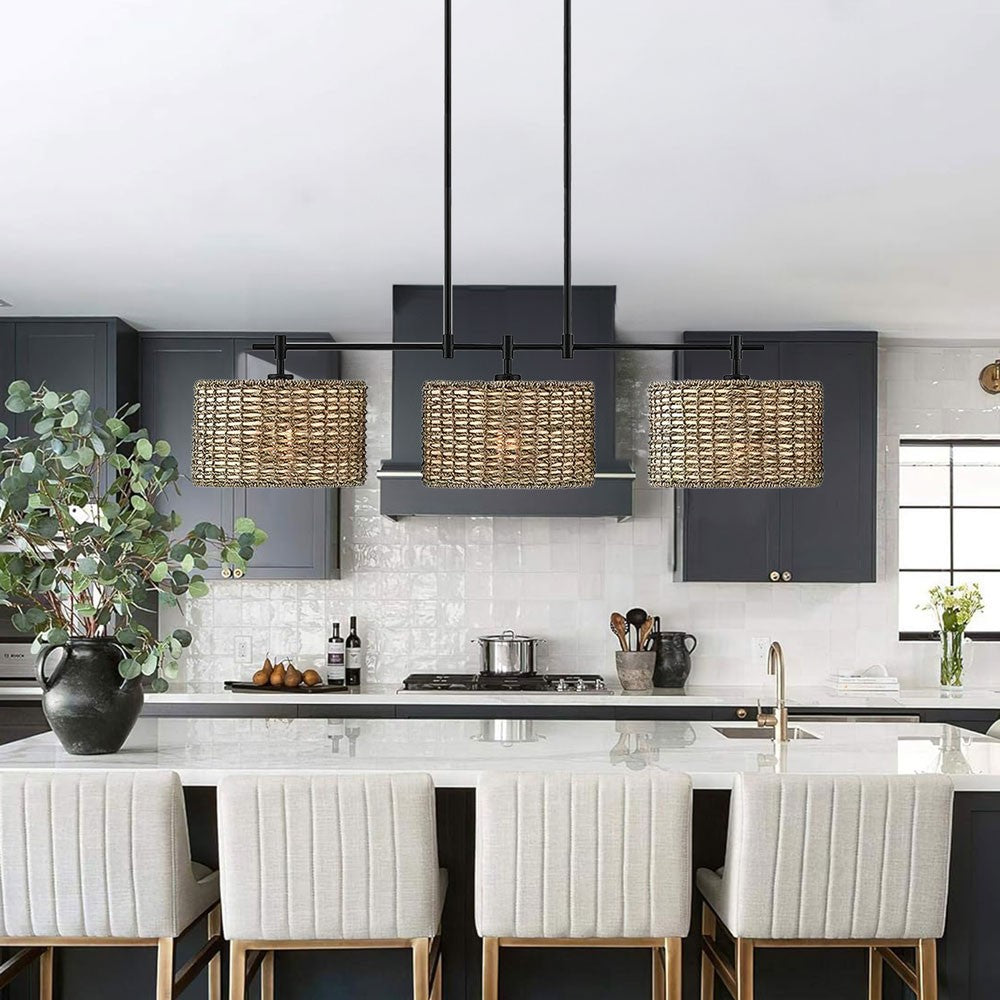 Raphael Beachy 3 Light Dimmable Drum Chandelier for Dining Room