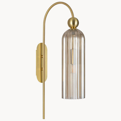 Emrys Modern Gold Fluted Glass Cylinder Sconce