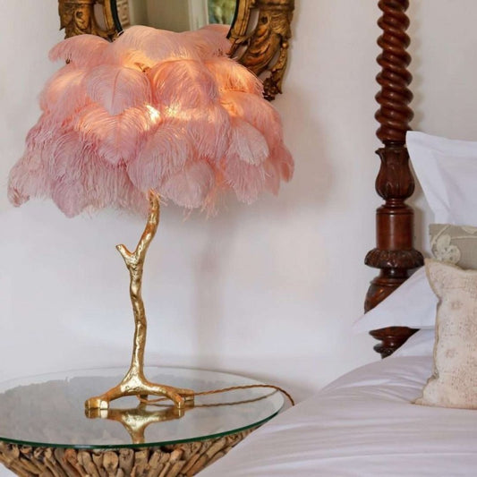 Marco Ostrich Feather Table Lamp
