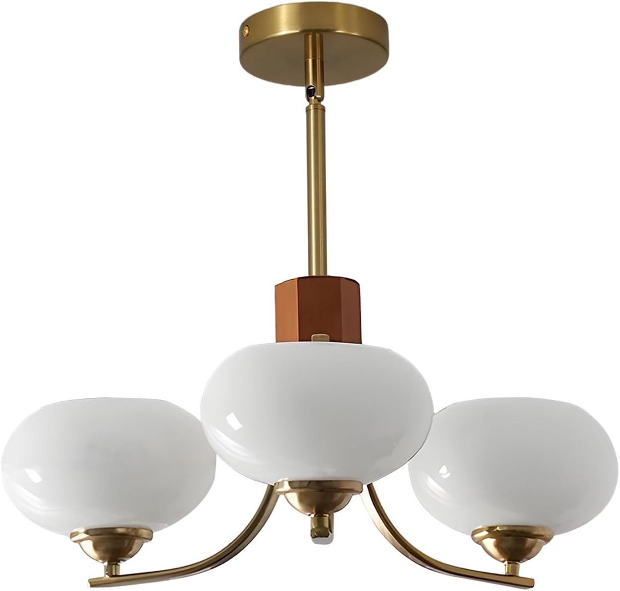 Juino Wood Farmhouse Milk Ball Sputnik Chandelier