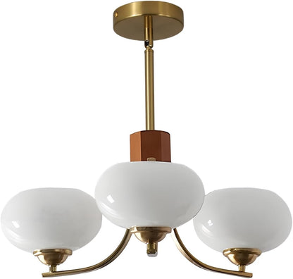 Juino Wood Farmhouse Milk Ball Sputnik Chandelier