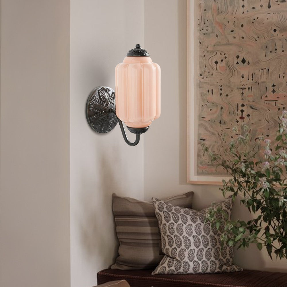 Vintage Elegant Milk Glass Eloise Wall Sconce - Retro Accent Lighting for Bathroom\Bedroom\Hallway
