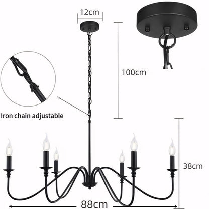 Alistair Vintage Candle Style Metal Chandelier