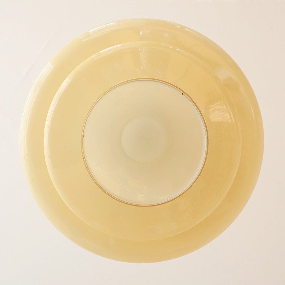 Derwent Bauhaus Cream Yellow Glass Pendant Light