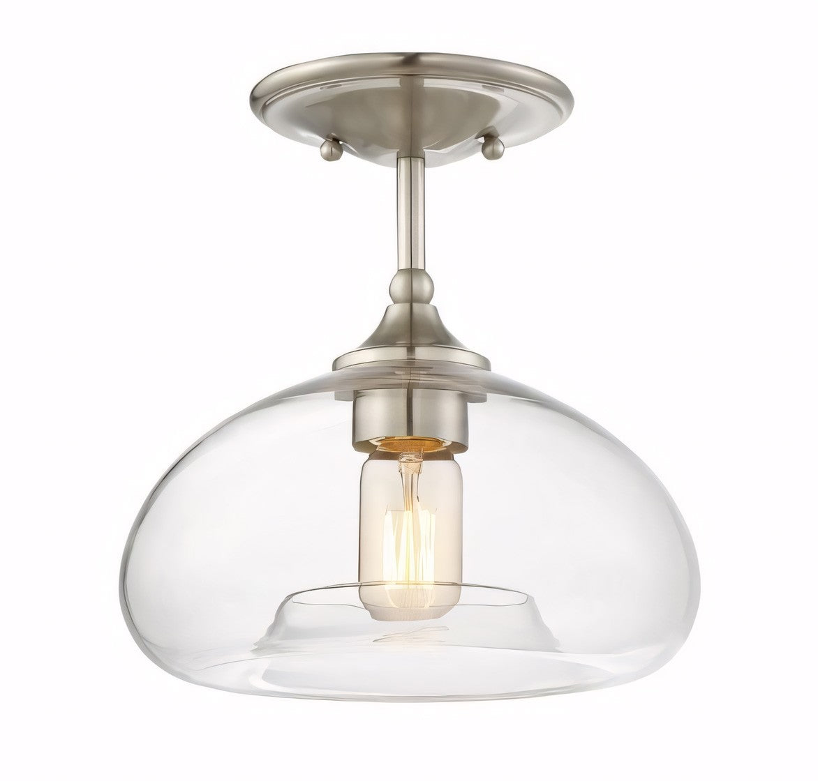 Thyran Farmhouse Small Globe Clear Glass Flush Mount Ceiling Light