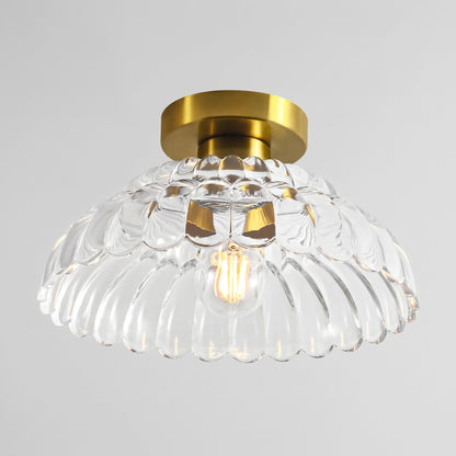 Fyxar Clear Glass Scalloped Flush Mount Light
