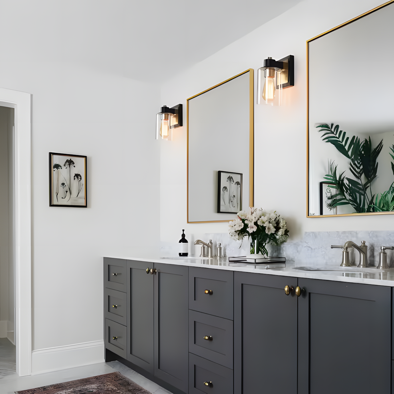 Dyril Modern Matte Black Cylinder Glass Sconce