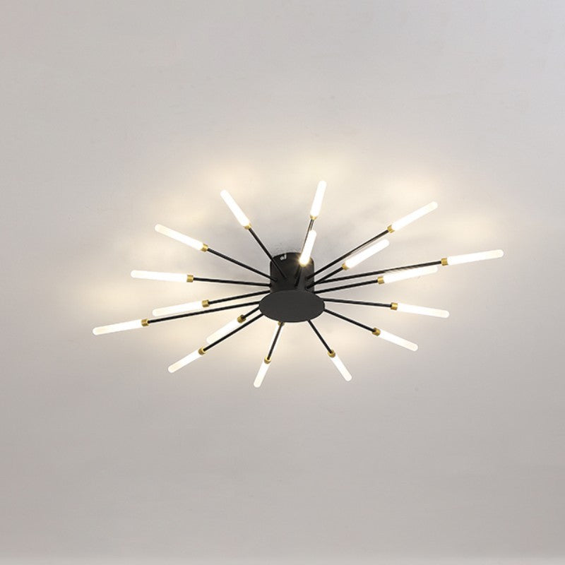 Pranika Modern Sputnik LED Fireworks Semi Flush Mount Ceiling Light
