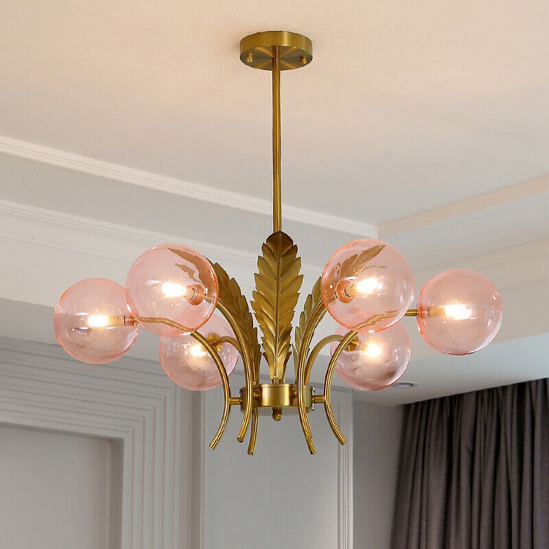 Zephyr Luxury 6-Lights Globe Glass Chandelier