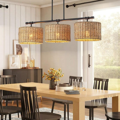 Raphael Beachy 3 Light Dimmable Drum Chandelier for Dining Room