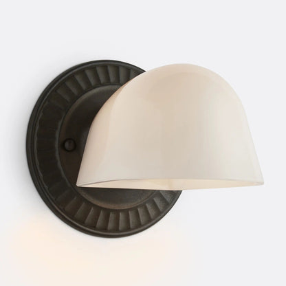 Pyrvyn Mid-Century Modern Milk Glass Shade Wall Sconce